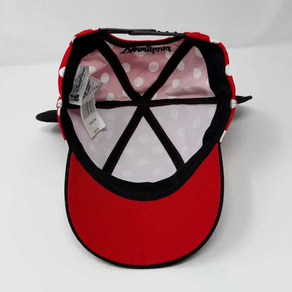 Disneyland Minnie Mouse Polka Dot Ears Cap Youth 54–57cm